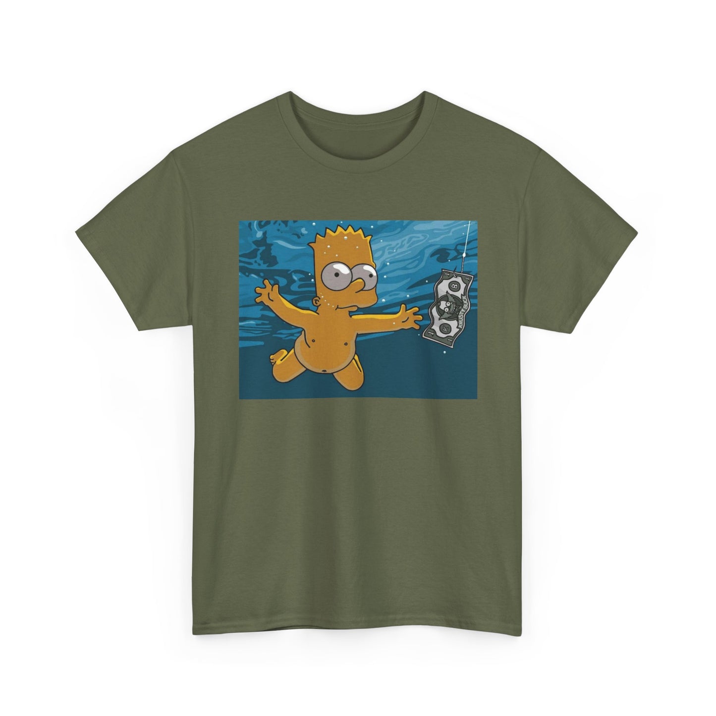 Simpsons T-shirt vintage nirvana retro art funny graphic Unisex Heavy Cotton Tee
