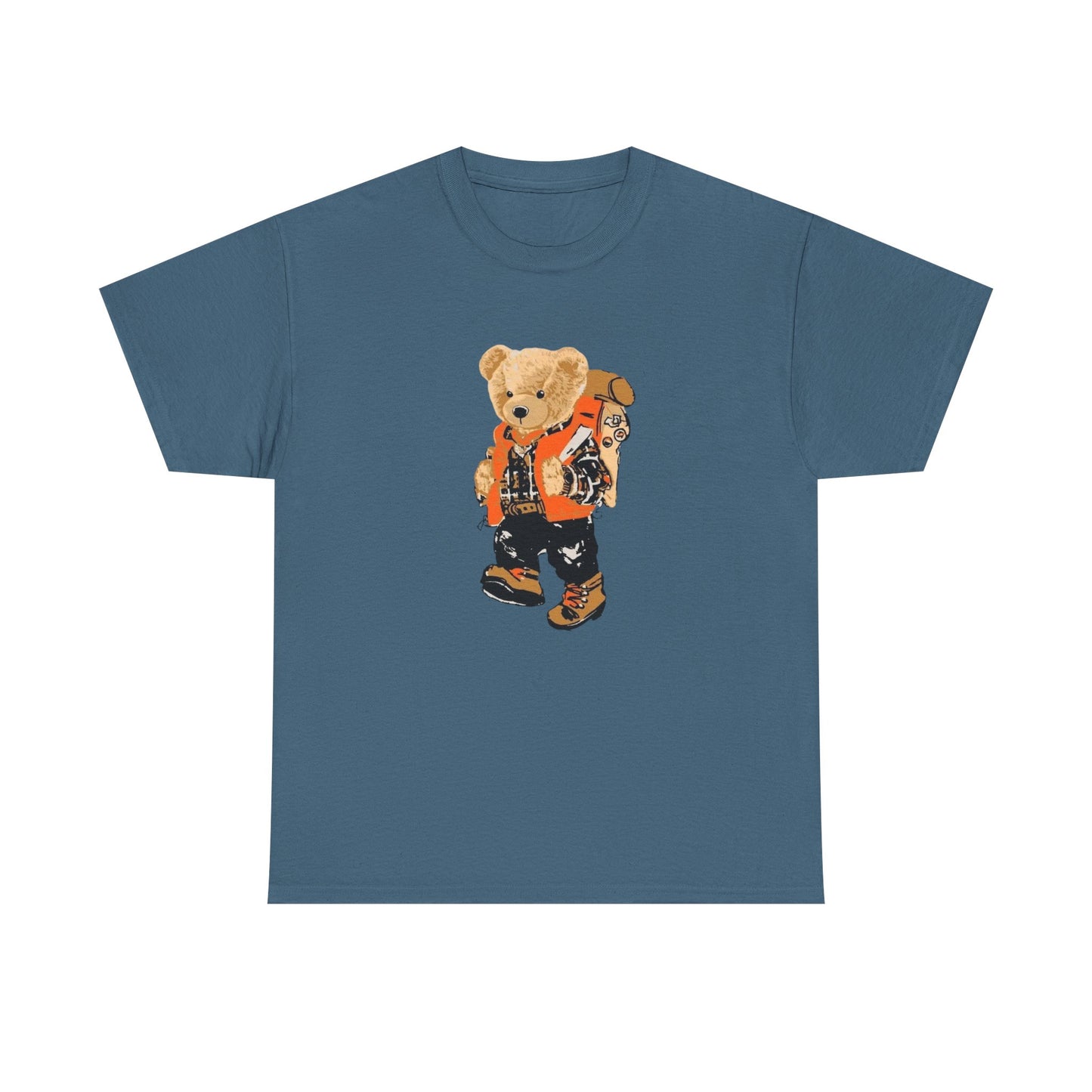 Camping Teddy Bear Graphic T Shirt Unisex Heavy Cotton Tee Gift Vintage