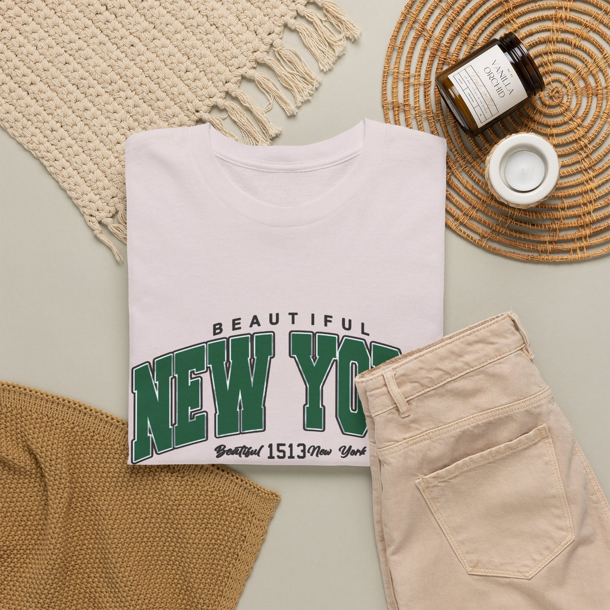 Beautiful New York Graphic T Shirt Men's Heavy Cotton Tee