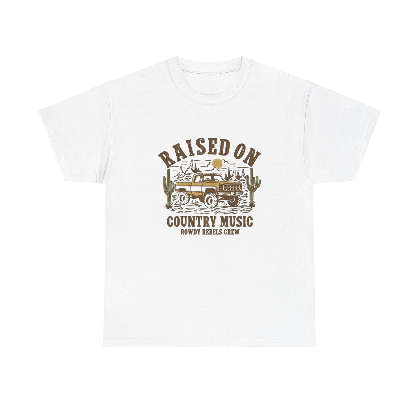Square body Raised On Country Graphic T Shirt Unisex Heavy Cotton Tee