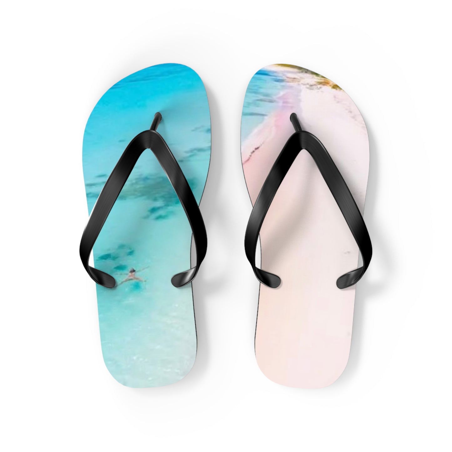 Ocean Beach Graphic Flip Flops, Sandals Slides, Summer Footwear, Brand New