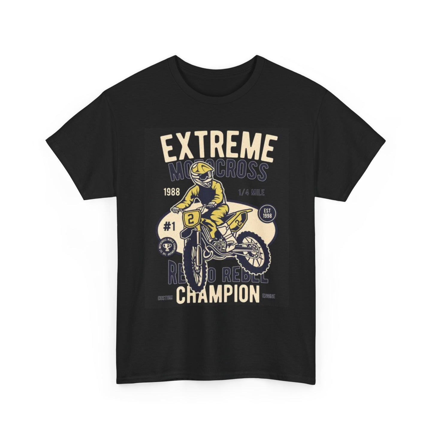 Extreme Motocross Graphic T Shirt Retro Dirtbikes Unisex Heavy Cotton Tee