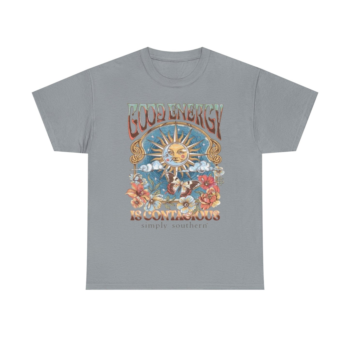 Good Energy Is Contagious Graphic T-Shirt Unisex Heavy Cotton Tee Gift NEW