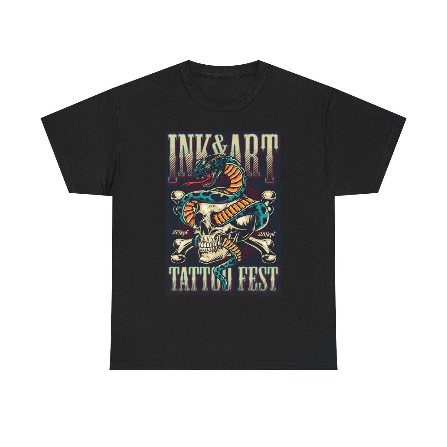 Ink And Art Tattoo Fest Graphic T Shirt Unisex Heavy Cotton Tee