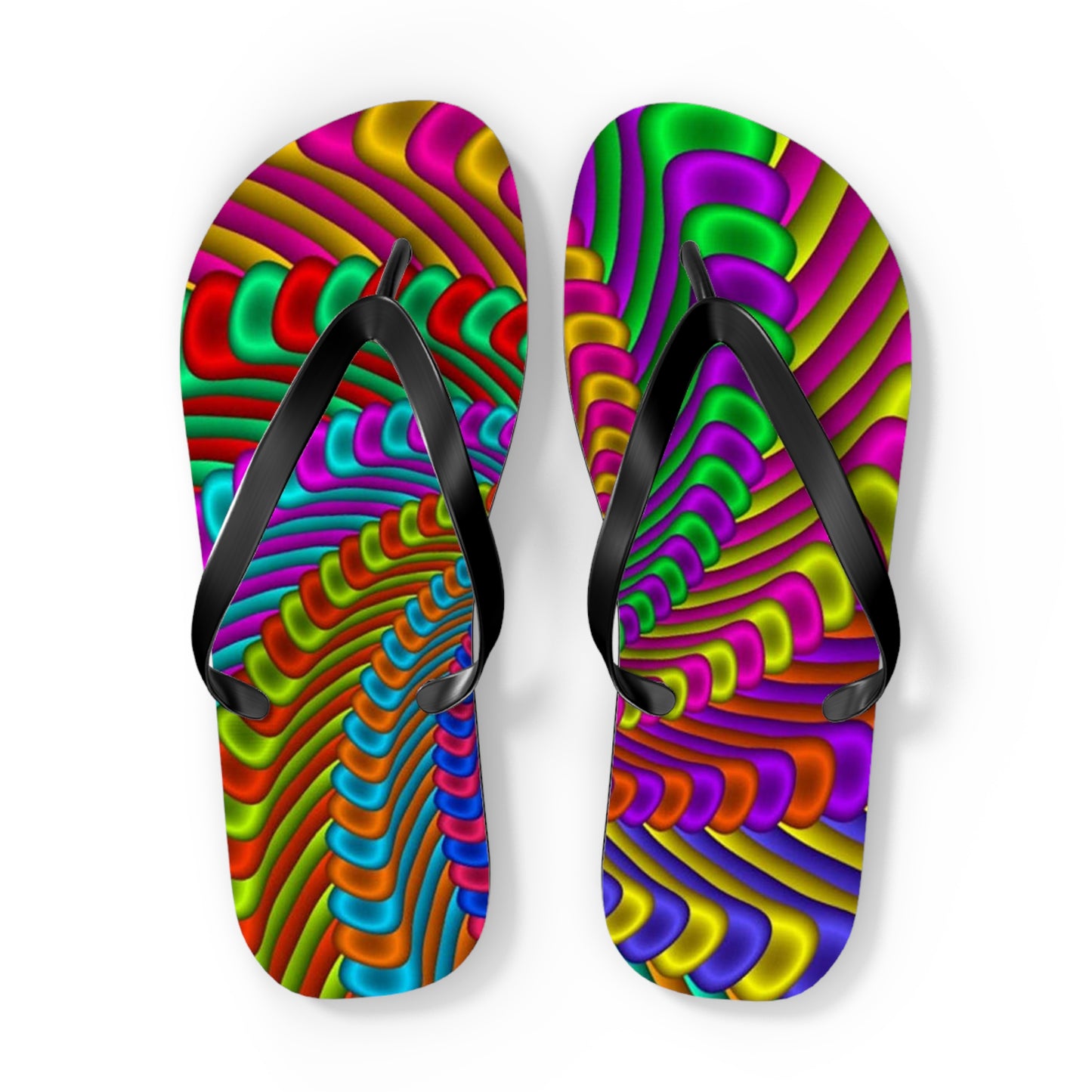 Groovy Tie Dye Flip Flops, Sandals Slides, Summer Footwear, Brand New