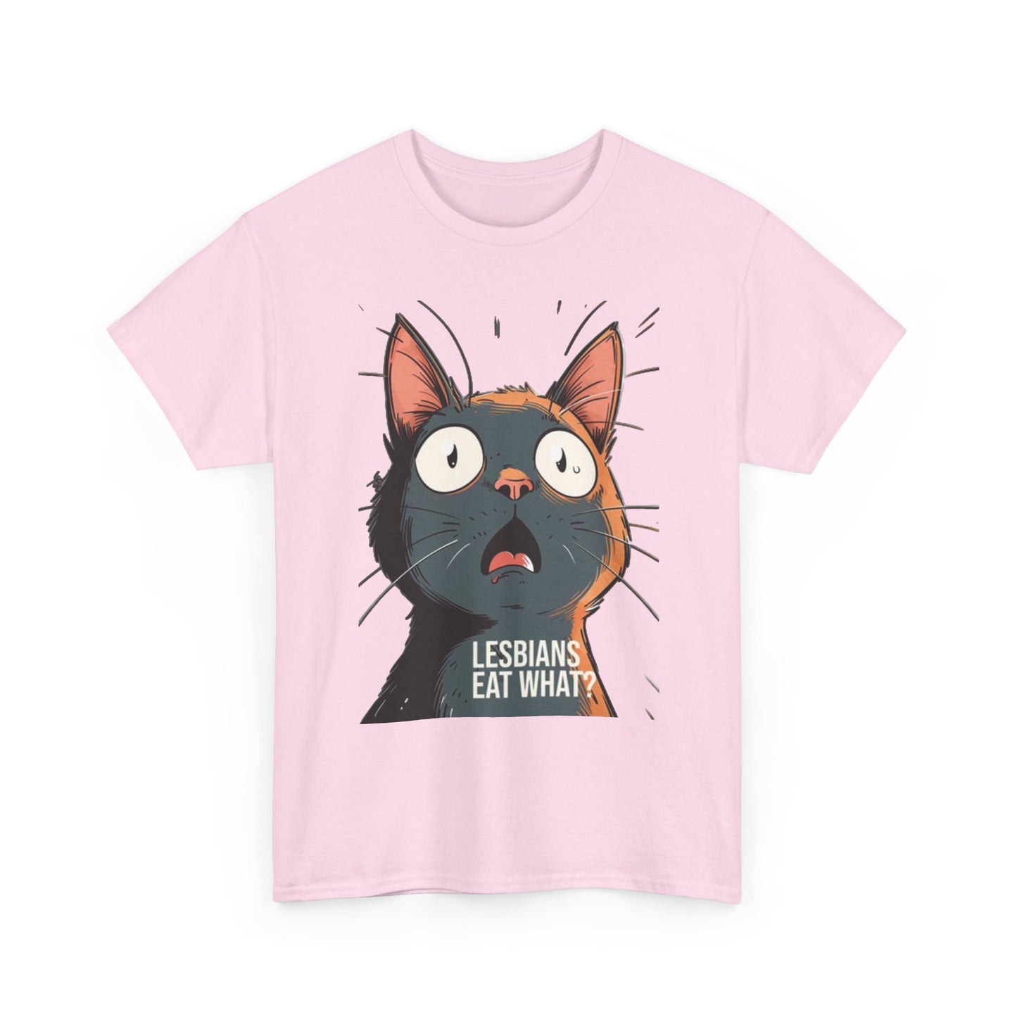 Funny Cat Lesbian Jokes Humor Graphic T Shirt NEW Unisex Heavy Cotton Tee