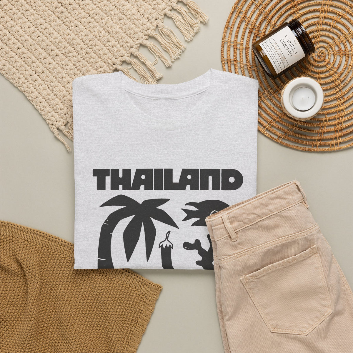 Thailand Travel Icons T-Shirt Men's Graphic Tee