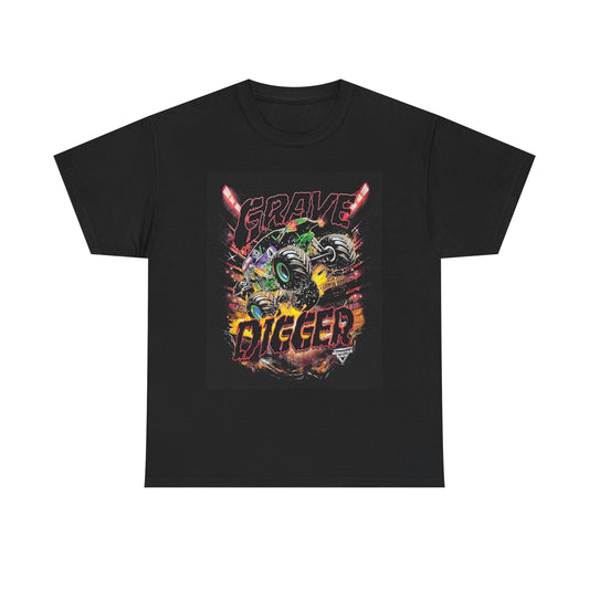 Grave Digger Graphic T Shirt Vintage Monster Truck Retro Unisex Heavy Cotton Tee