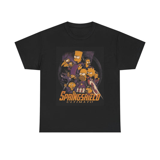 Simpsons Springfield Graphic T Shirt Retro Cartoon Unisex Heavy Cotton Tee