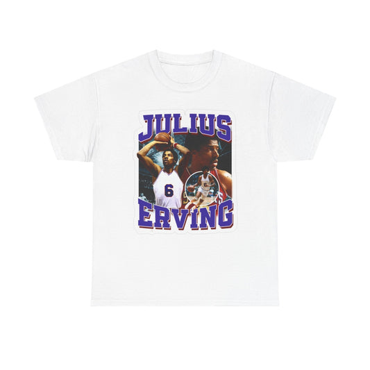 Julius Erving Vintage Graphic T Shirt S-5XL NEW Unisex Heavy Cotton Tee