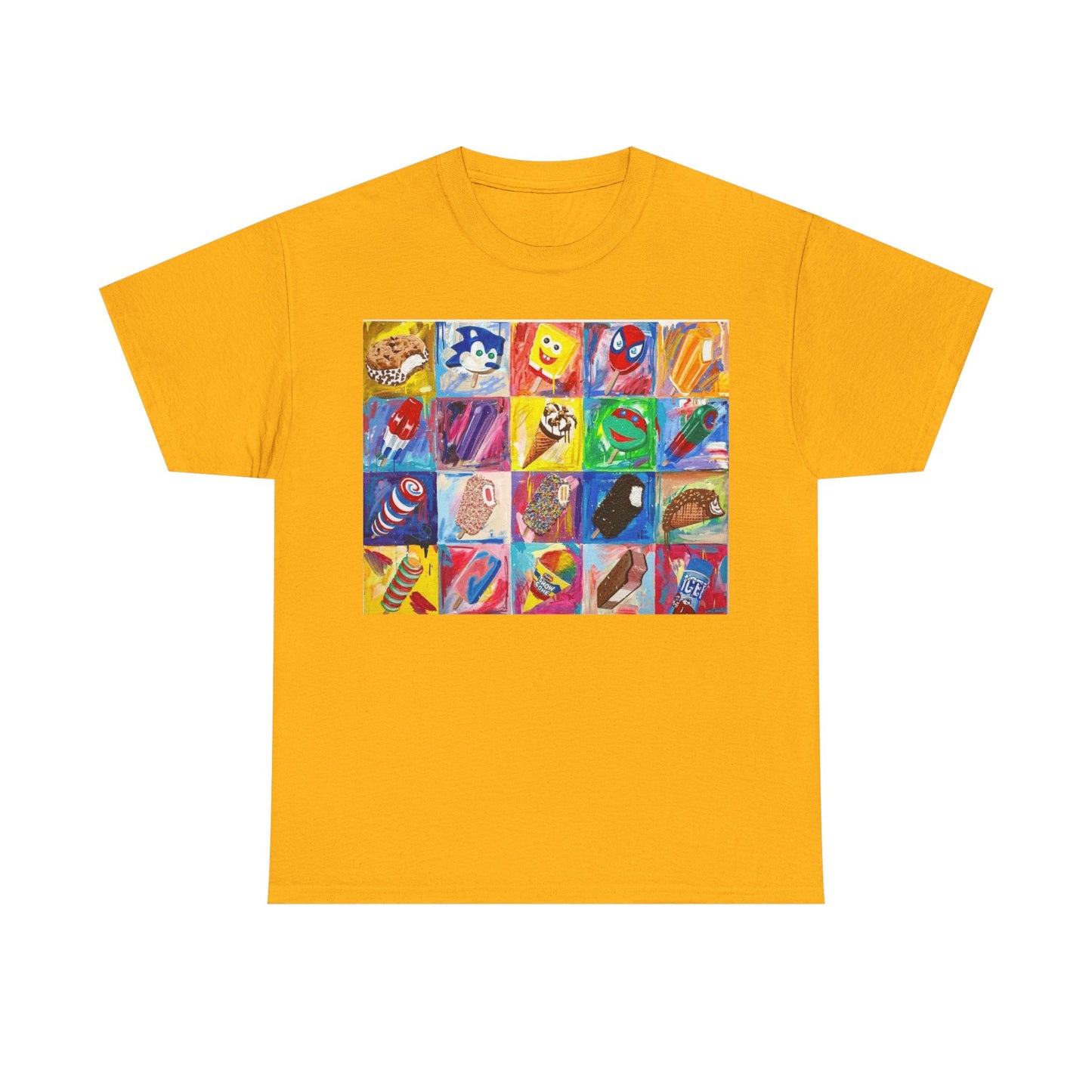 Ice Cream T-shirt Vintage Menu Nostalgia retro art Unisex Heavy Cotton Tee