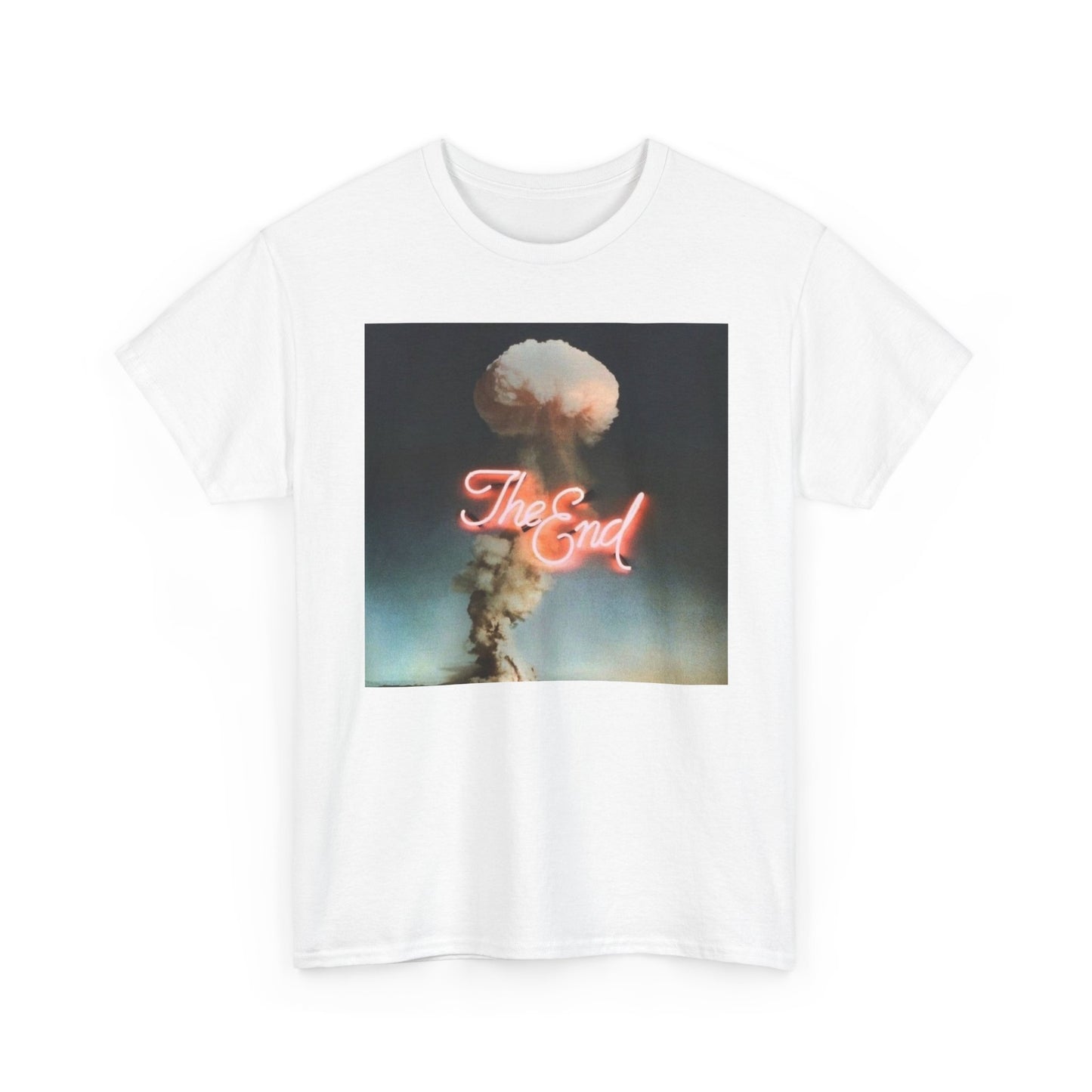 The End Vintage Neon Sign Graphic T Shirt Men's Heavy Cotton Tee