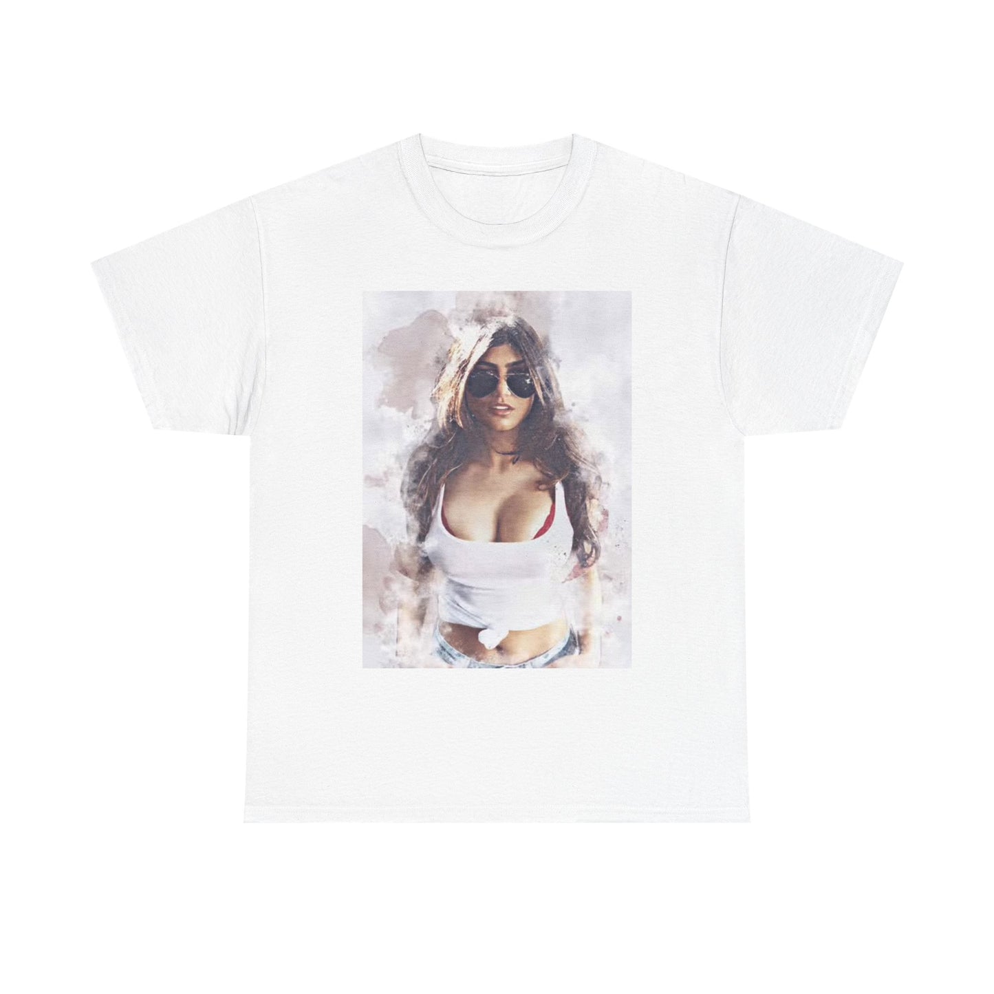 Mia Khalifia T Shirt Funny Model Gift Onlyfans Unisex Heavy Cotton Tee