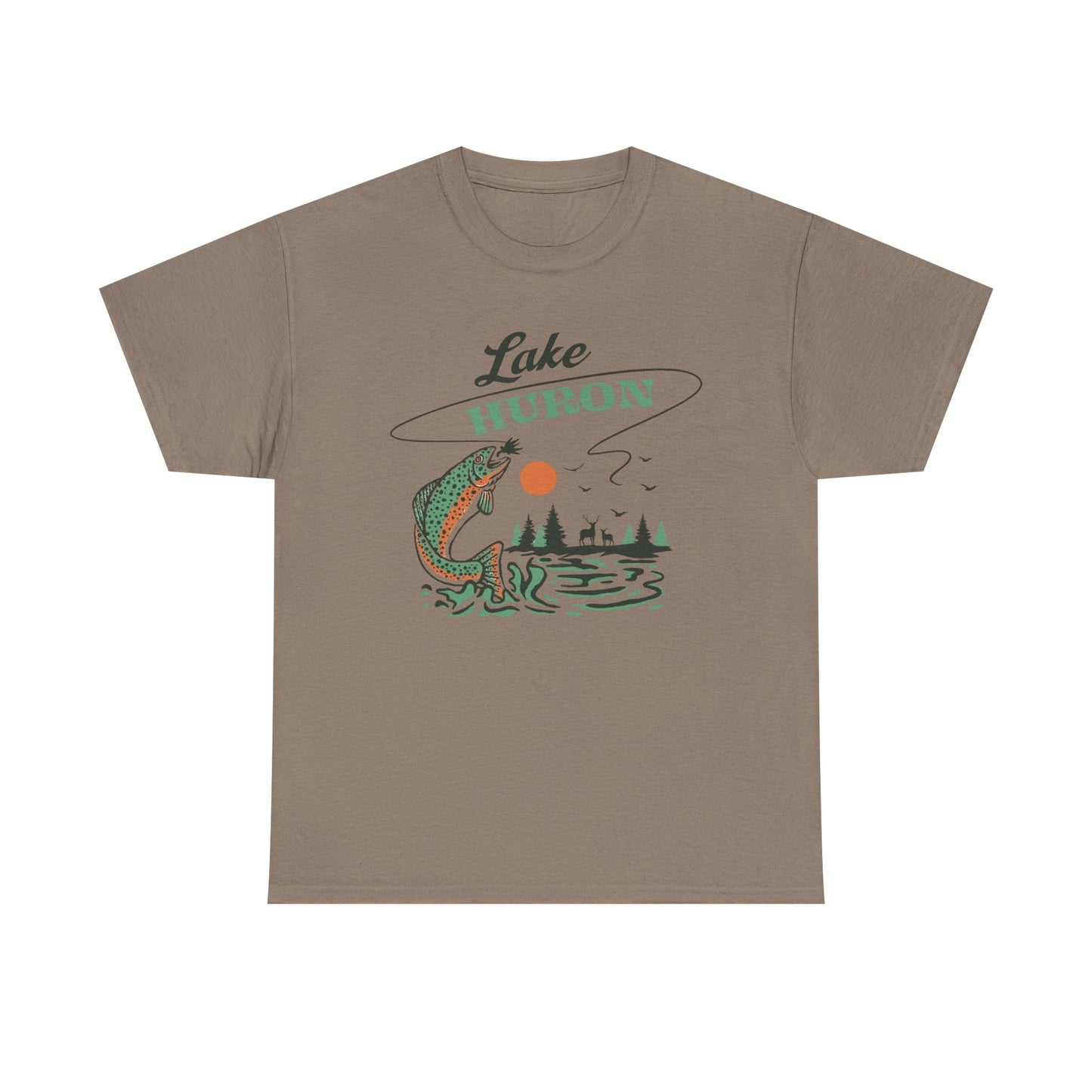 Lake Huron Graphic T Shirt Unisex Heavy Cotton Tee