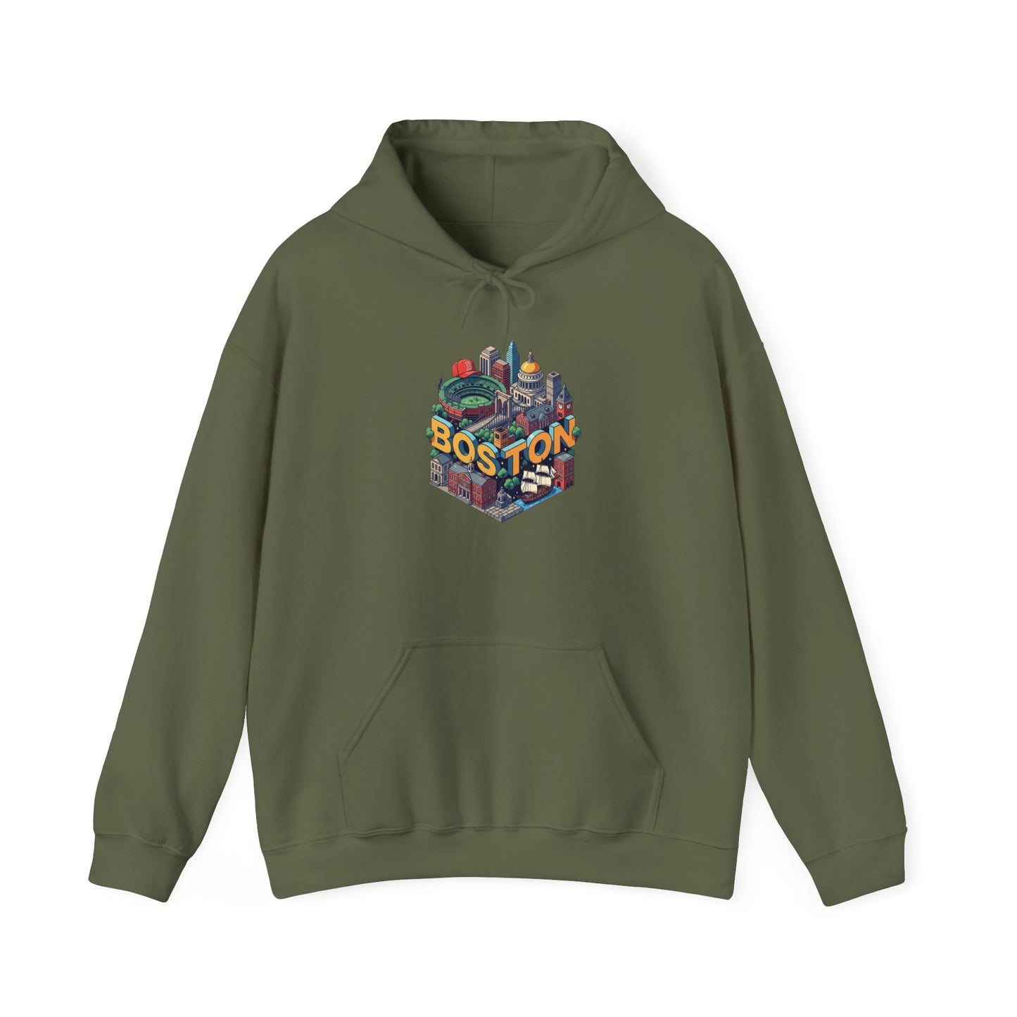 Boston Attractions Sports Graphic Hoodie NEW Heavy Blend™ Hooded Sweatshirt