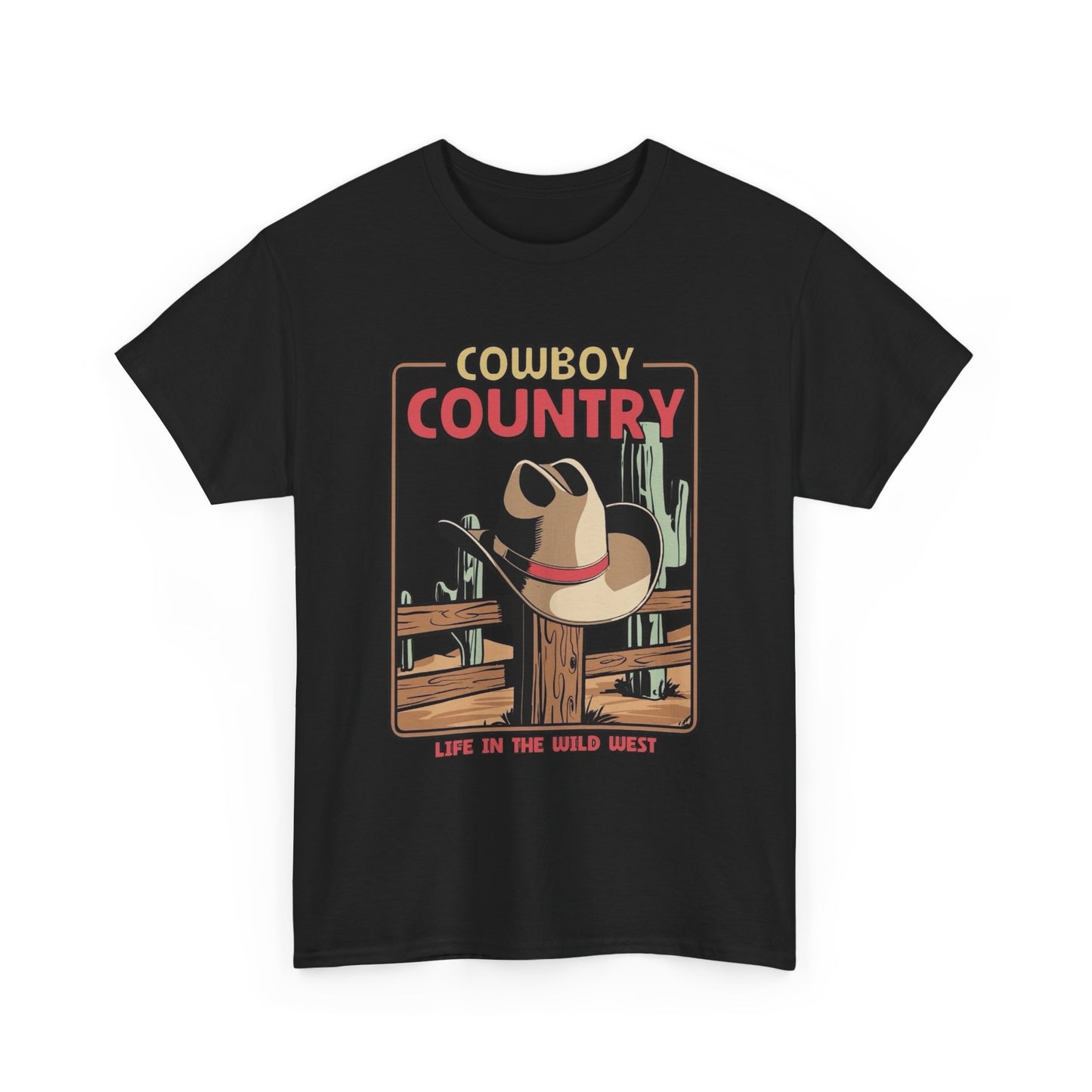 Cowboy Country Graphic T Shirt Unisex Heavy Cotton Tee New Gift