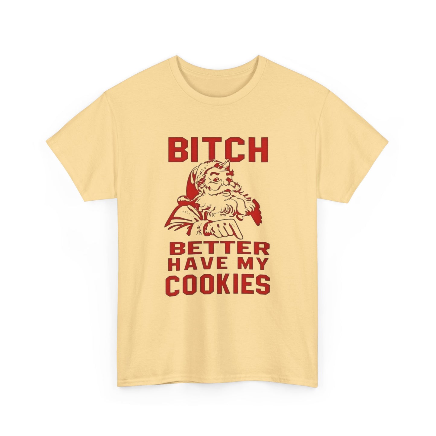 Santa Hilarious Cookies Jokes Christmas Graphic T Shirt Unisex Heavy Cotton Tee