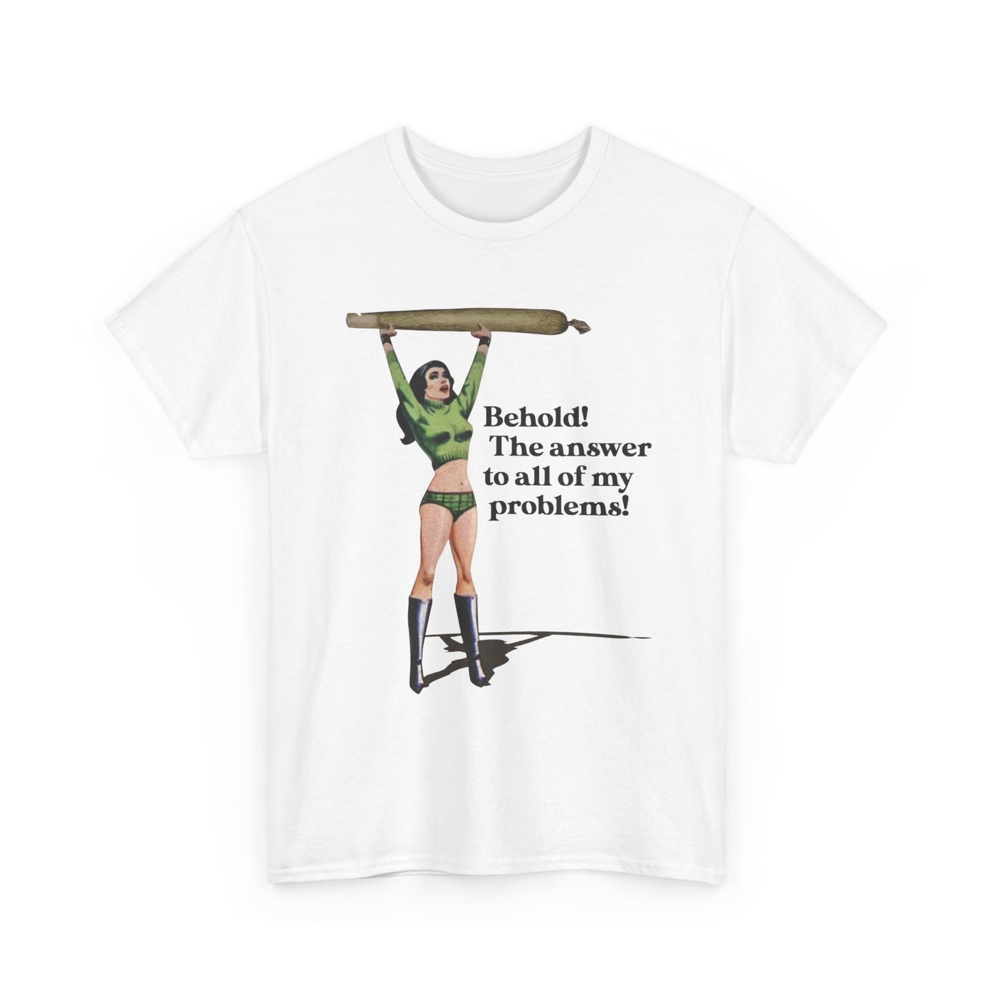The Answer To All My Problems Weed Graphic T-Shirt Womens Comfy Cotton Tee NEW