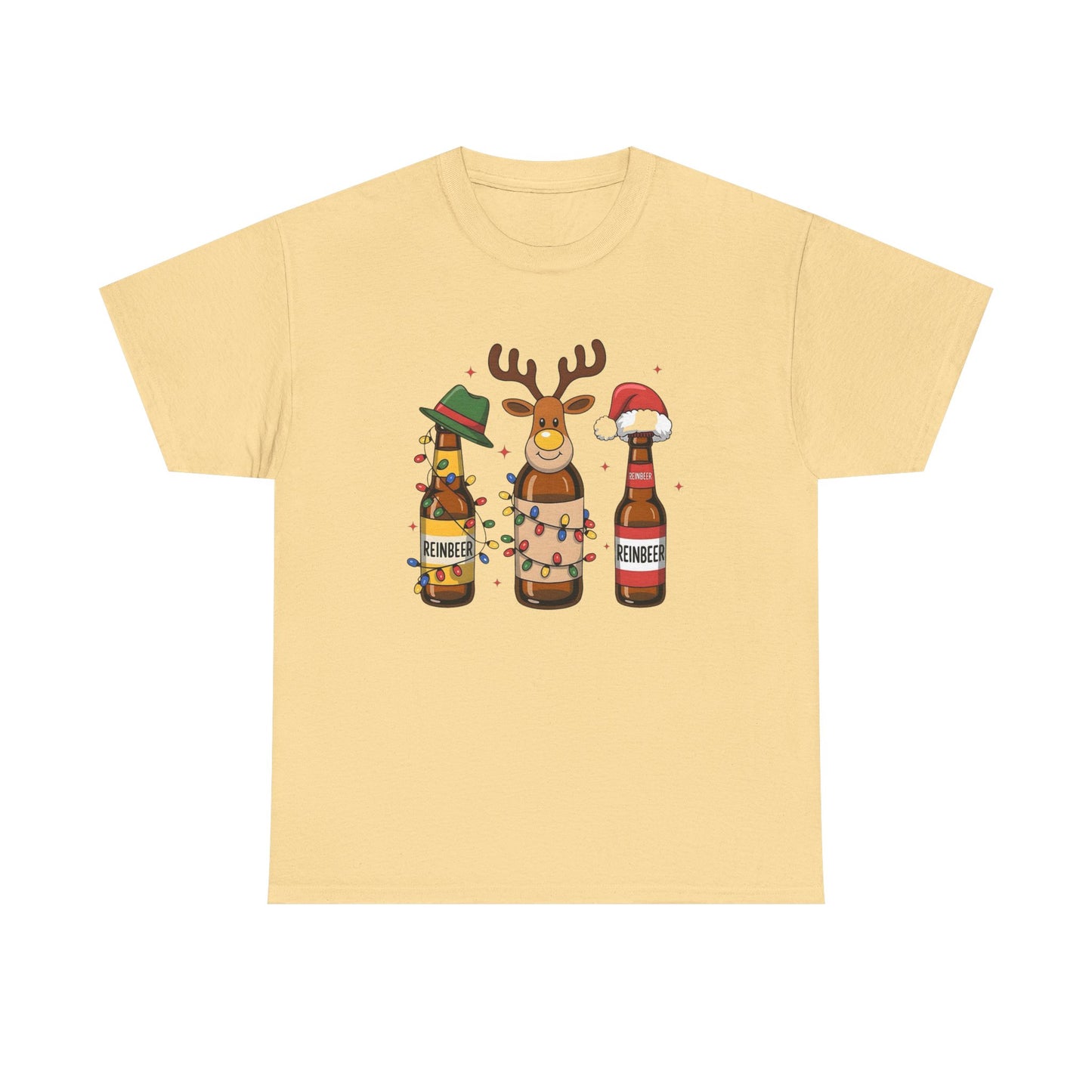 Christmas Beers Reindeer Graphic T Shirt NEW ADULT