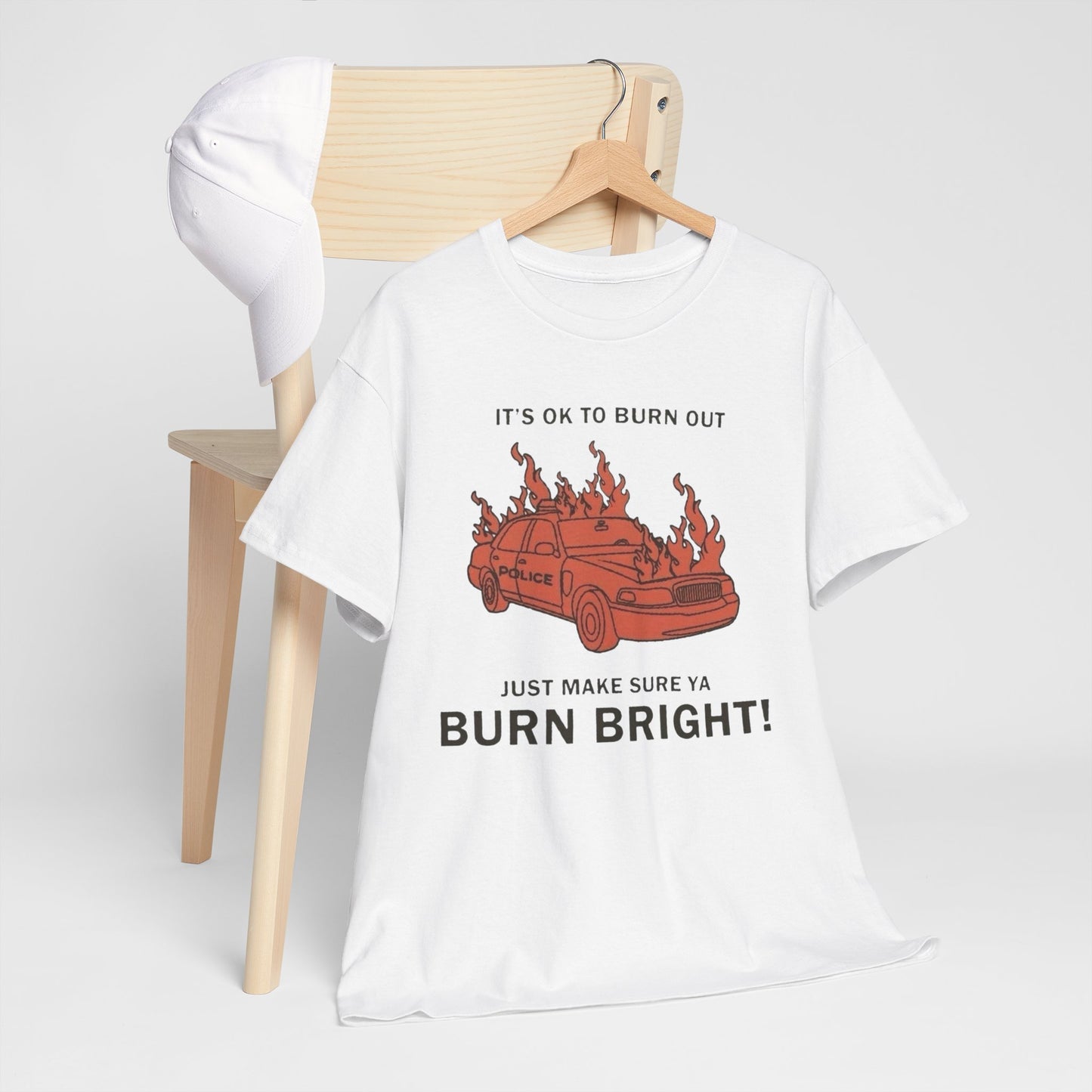 Burn Bright Retro 90's Graphic T Shirt Unisex Heavy Cotton Tee