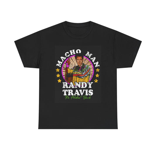 Randy Travis Macho Man Graphic T Shirt Vintage Country Unisex Heavy Cotton Tee