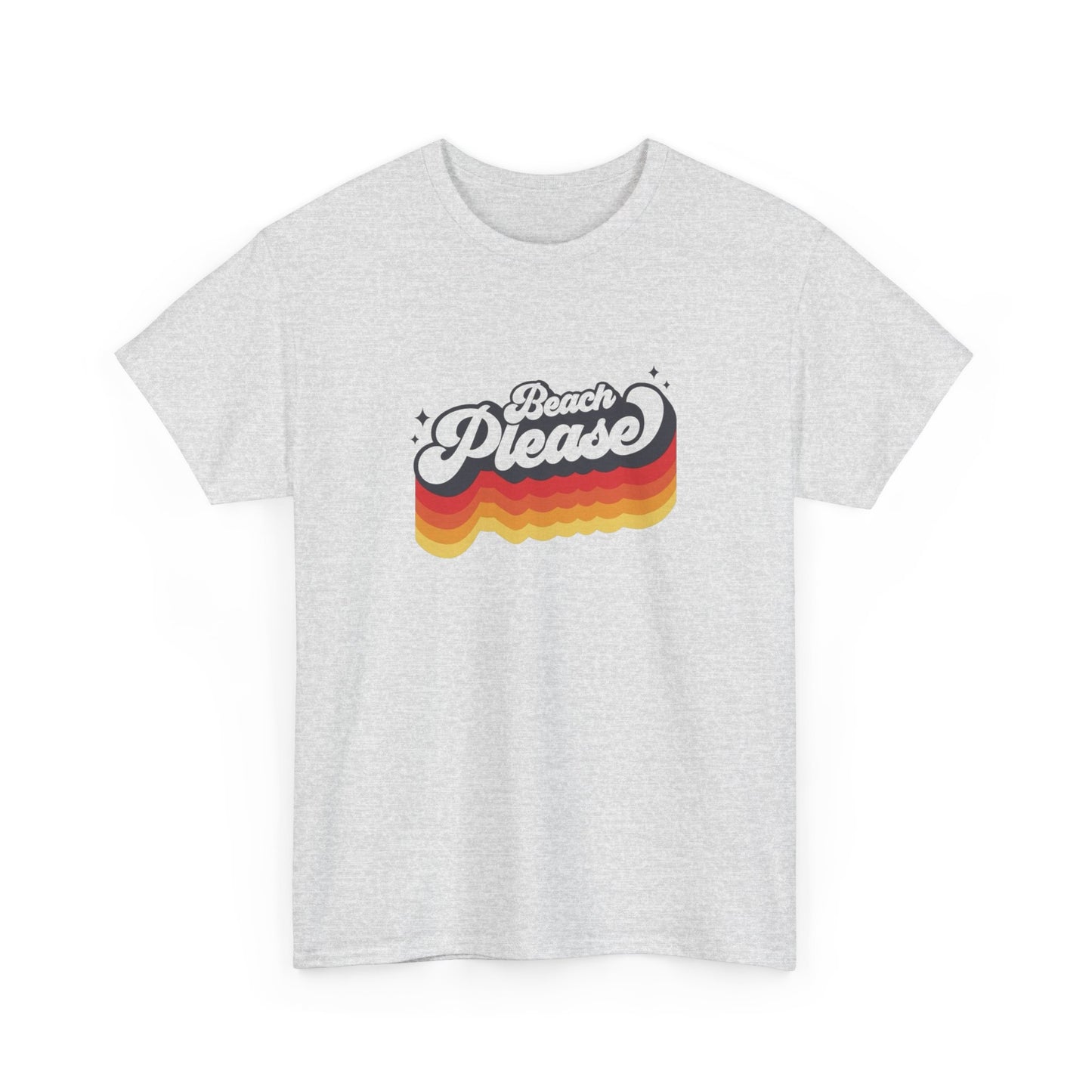 Beach Please Vintage Vacation 70s Graphic T-Shirt Unisex Heavy Cotton Tee