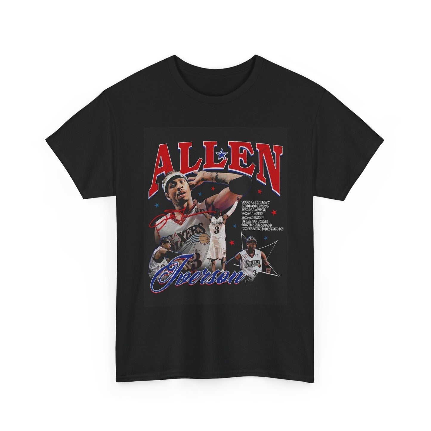 Allen Iverson Graphic T Shirt Vintage 90s Retro Unisex Heavy Cotton Tee