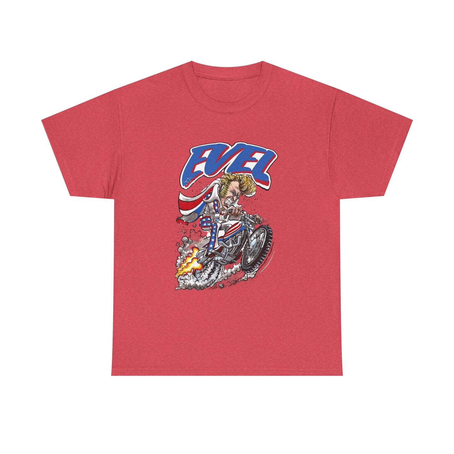 Evel Knievel Retro Graphic Motorcycles T Shirt ALL SIZES Tee Unisex Heavy Cotton