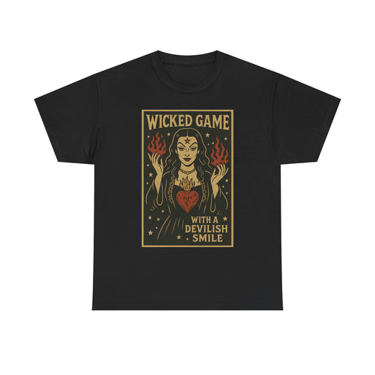 Wicked Game Devilish Smile Graphic T Shirt Cotton Tee