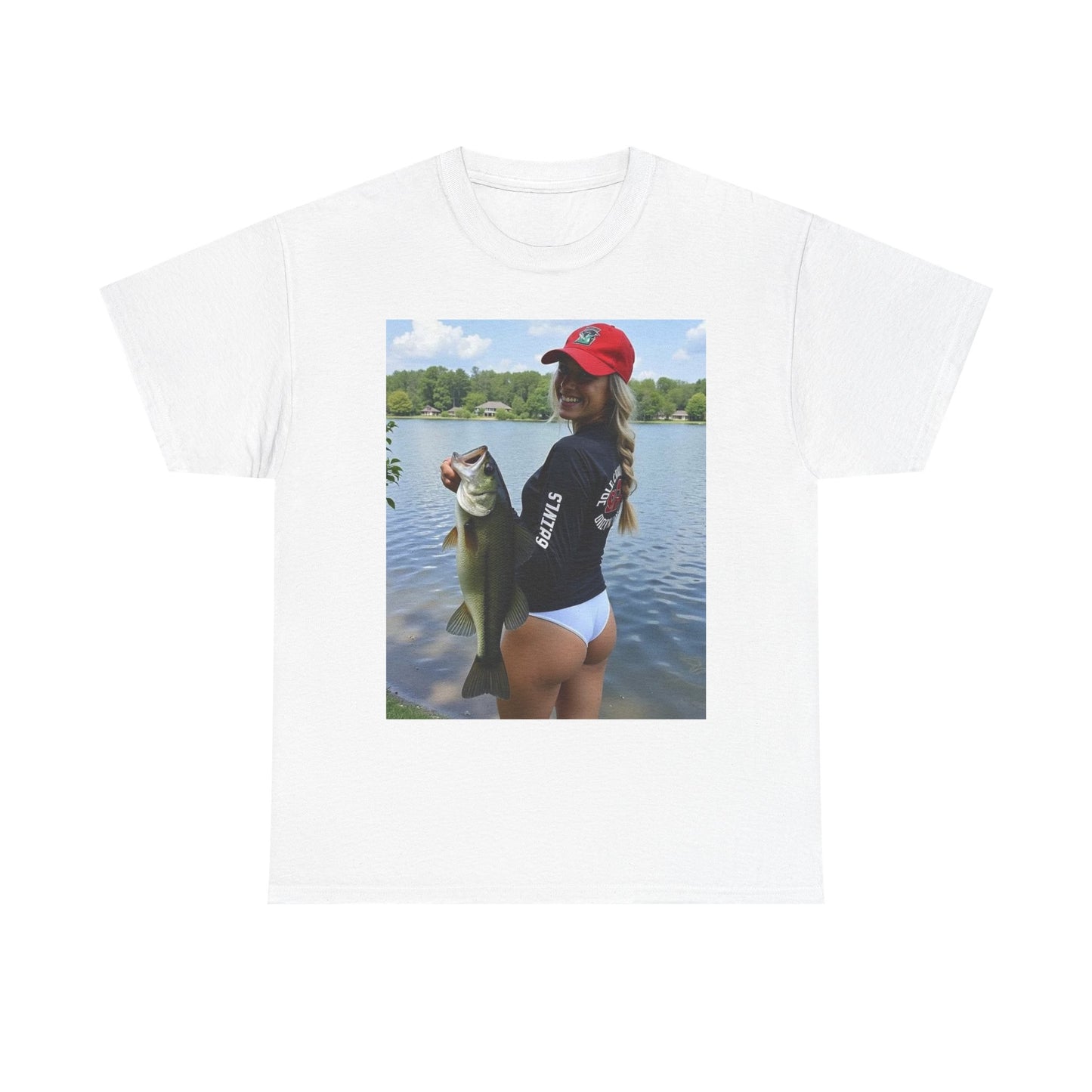 Babes Fishing Bikini Graphic T Shirt S-5XL Unisex Heavy Cotton Tee