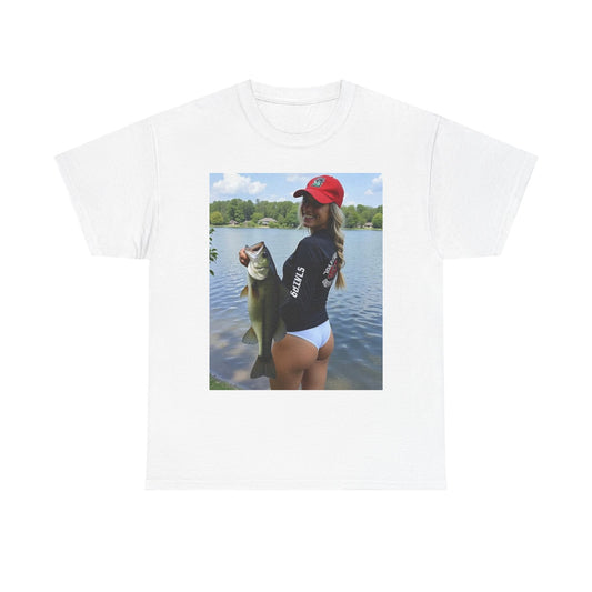 Babes Fishing Bikini Graphic T Shirt S-5XL Unisex Heavy Cotton Tee
