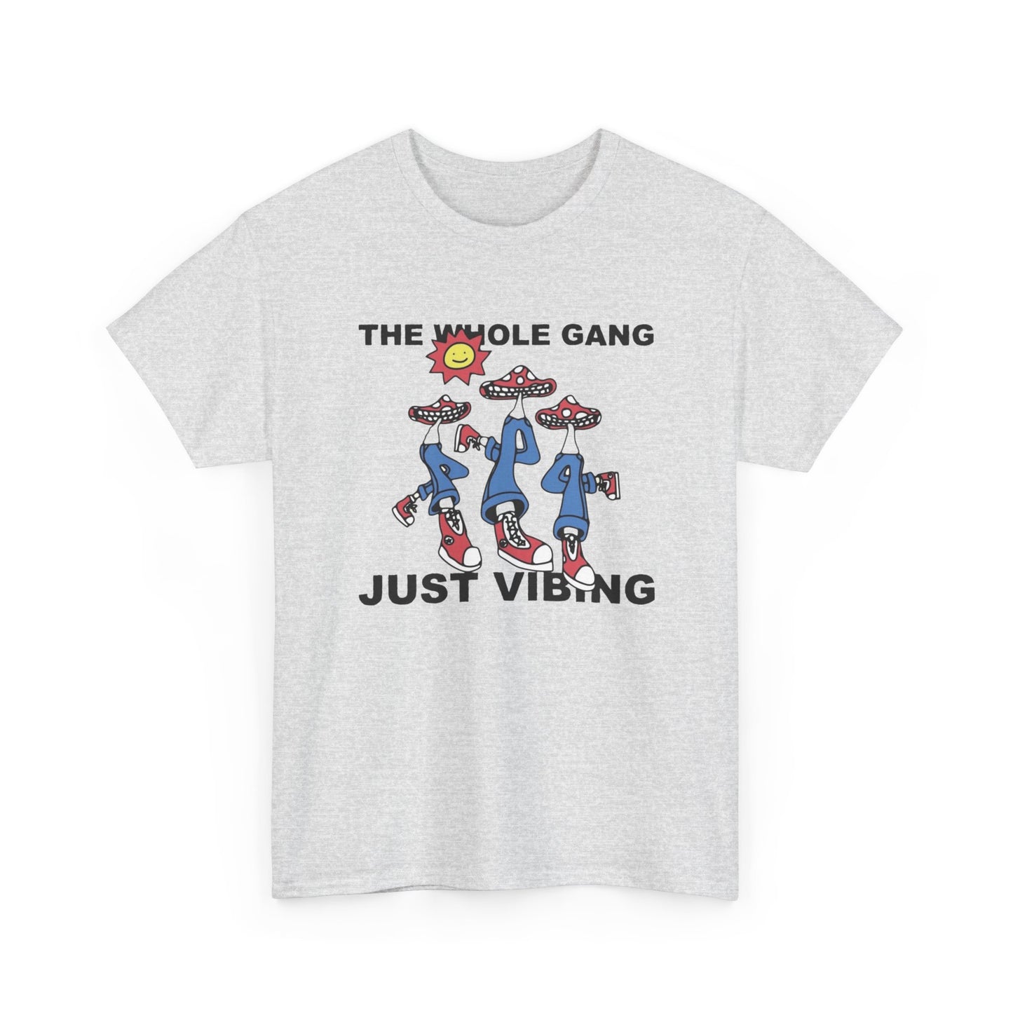 Mushroom Gang Vibing Graphic T Shirt Heavy Cotton Tee NEW ADULT UNISEX
