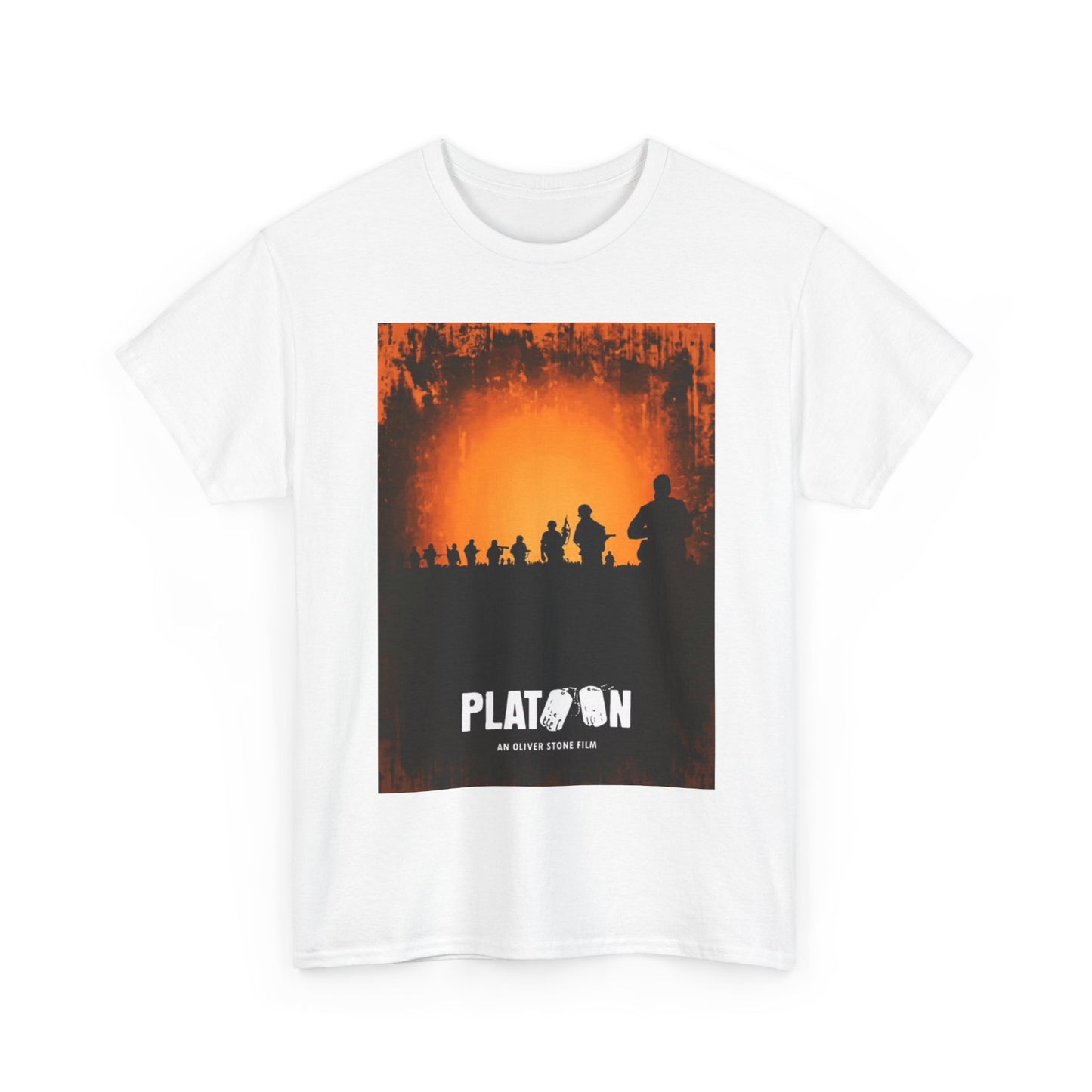 Platoon Tshirt Vintage 80s Military Movie retro Unisex Heavy Cotton Tee