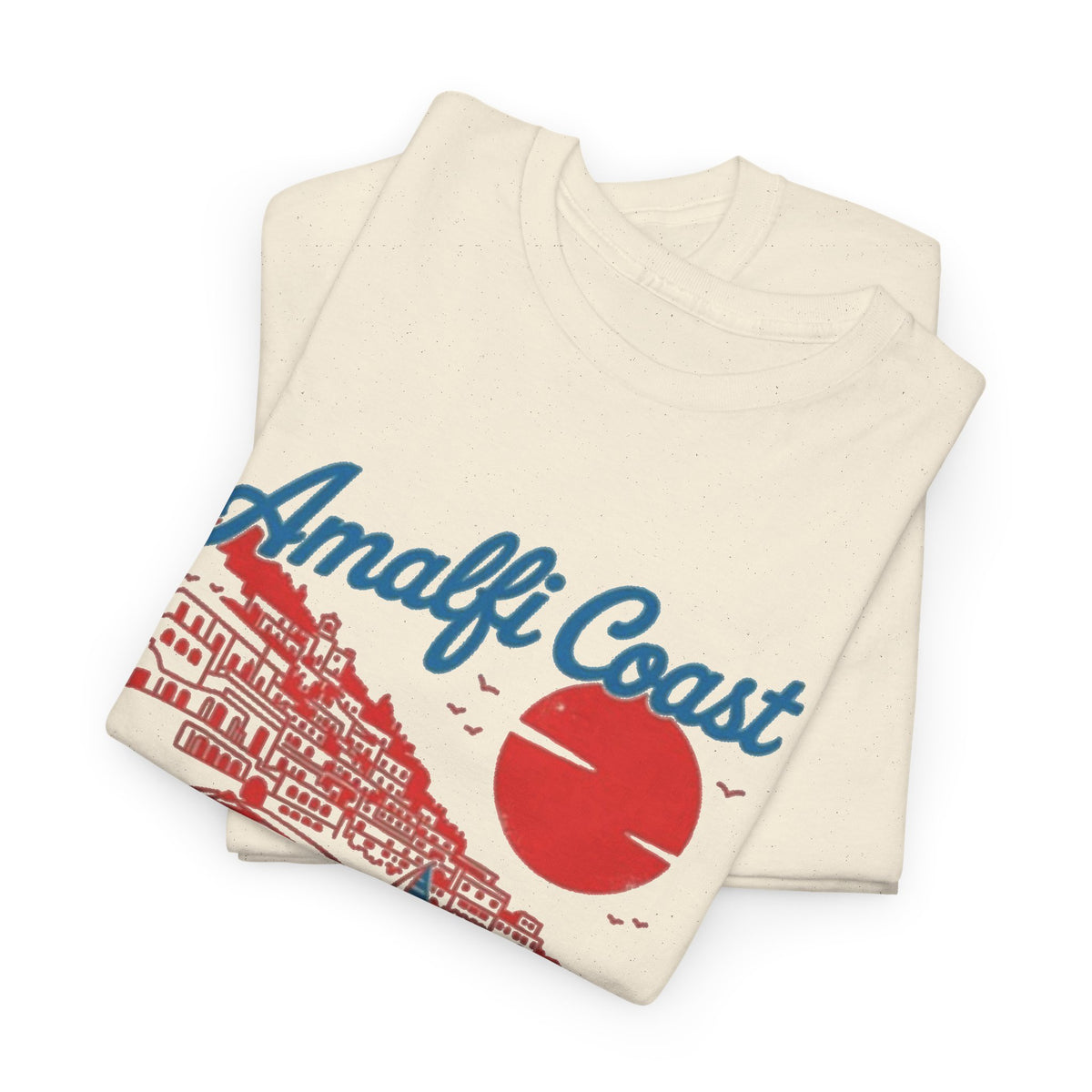 Amalfi Coast Italy Travel Poster Design T-Shirt Men's Graphic Tee