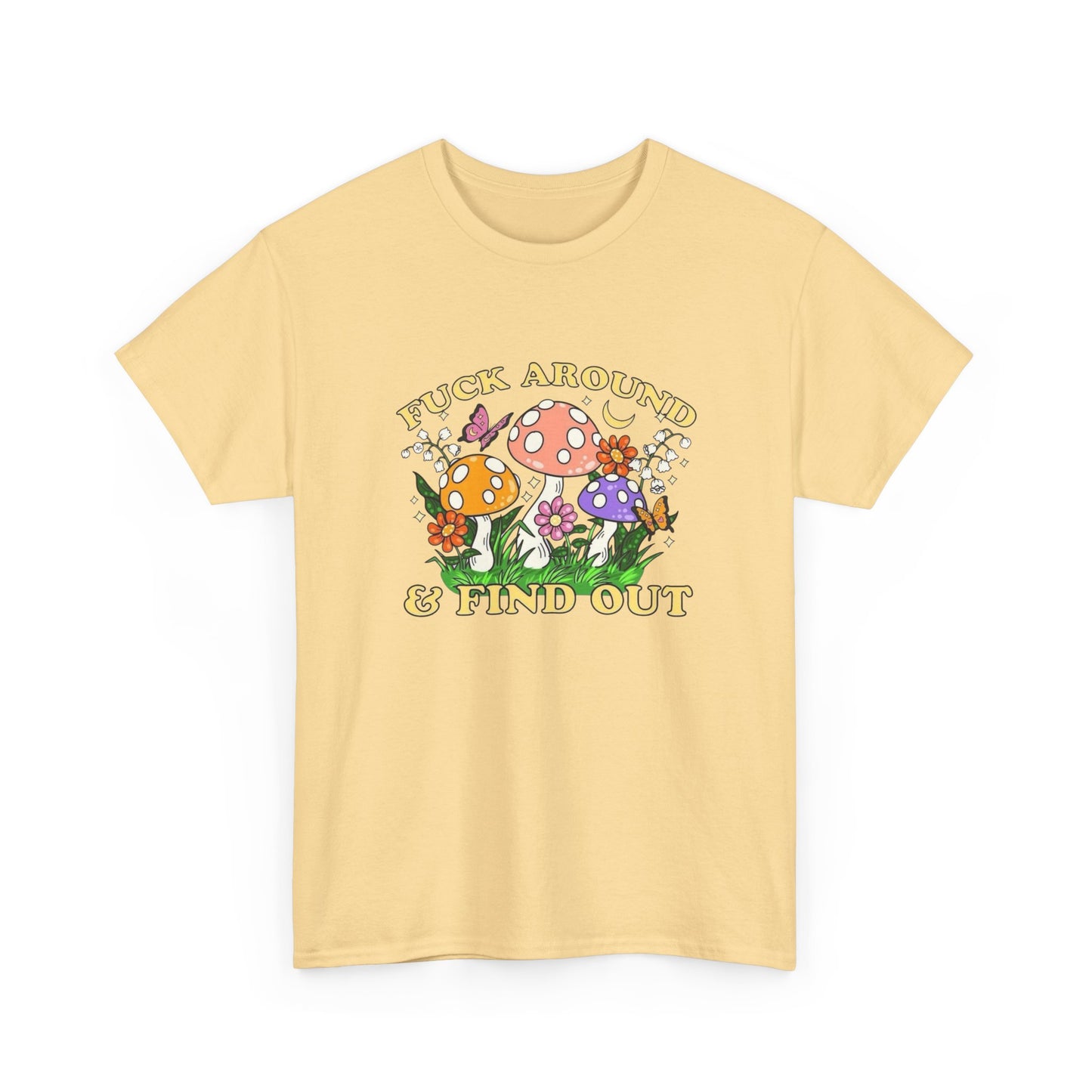 Funny Mushroom Trip Graphic T Shirt Unisex Heavy Cotton Tee