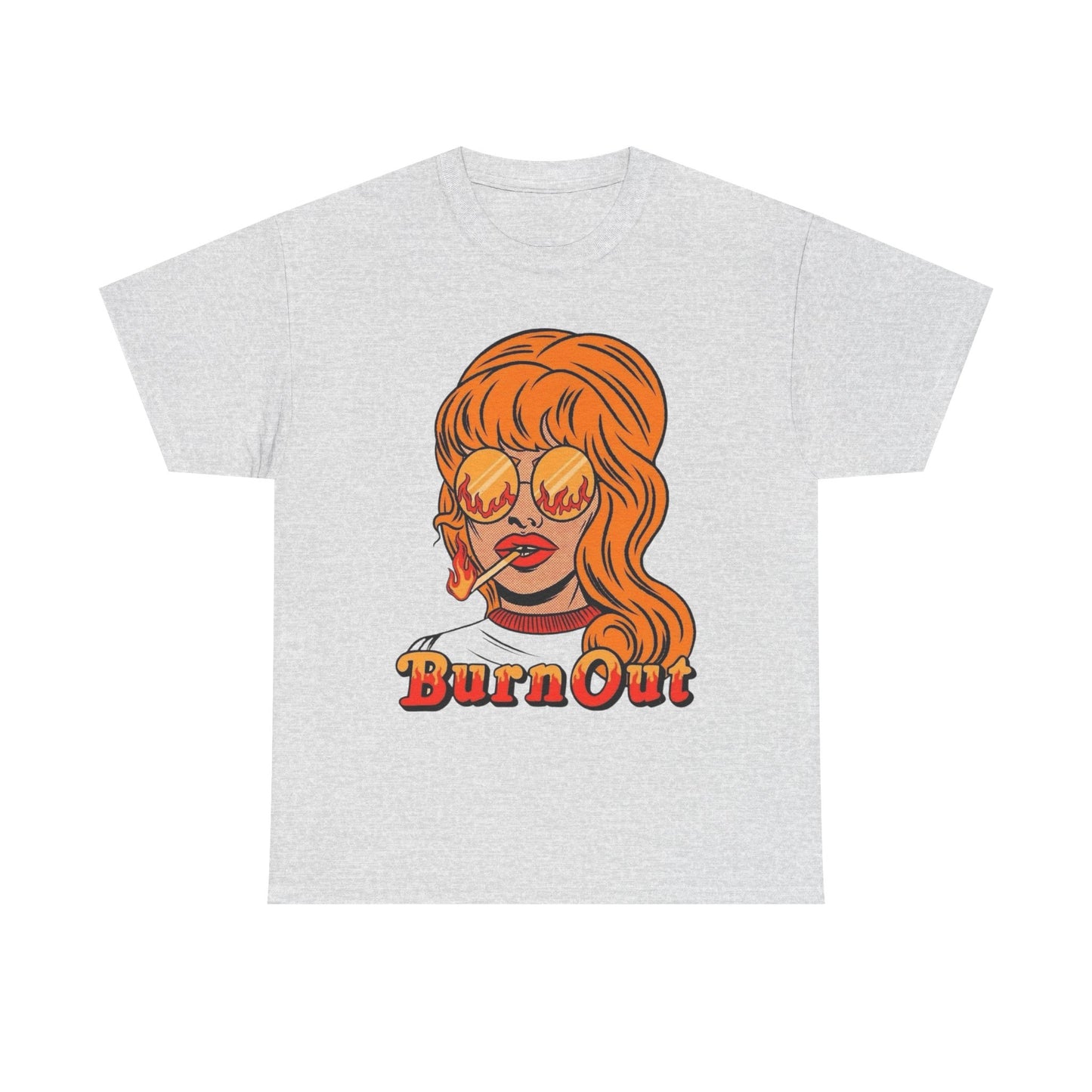Burn Out Retro Graphic T Shirt ADULT NEW Heavy Cotton Tee