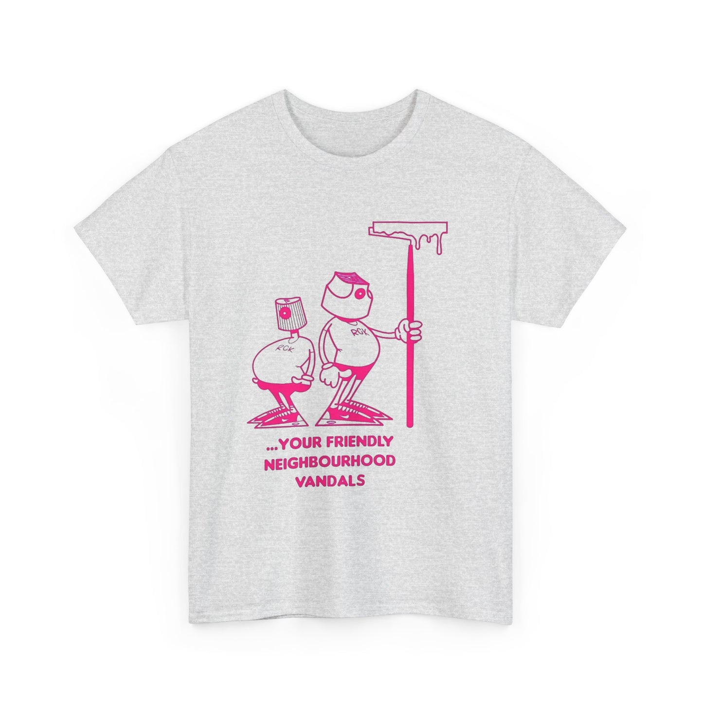 Neighborhood Vandals Funny Graphic T-Shirt Unisex Heavy Cotton Tee