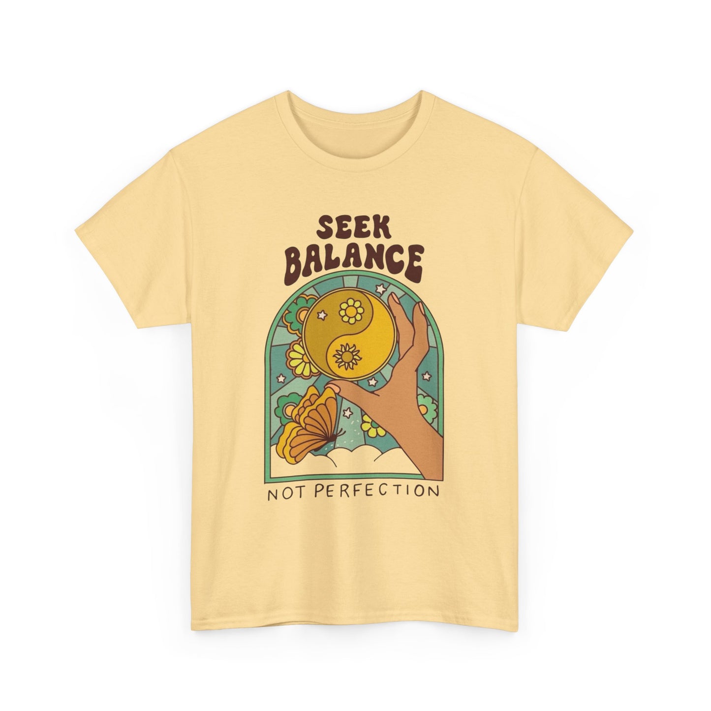 Seek Balance Not Perfection T Shirt Unisex Heavy Cotton Tee