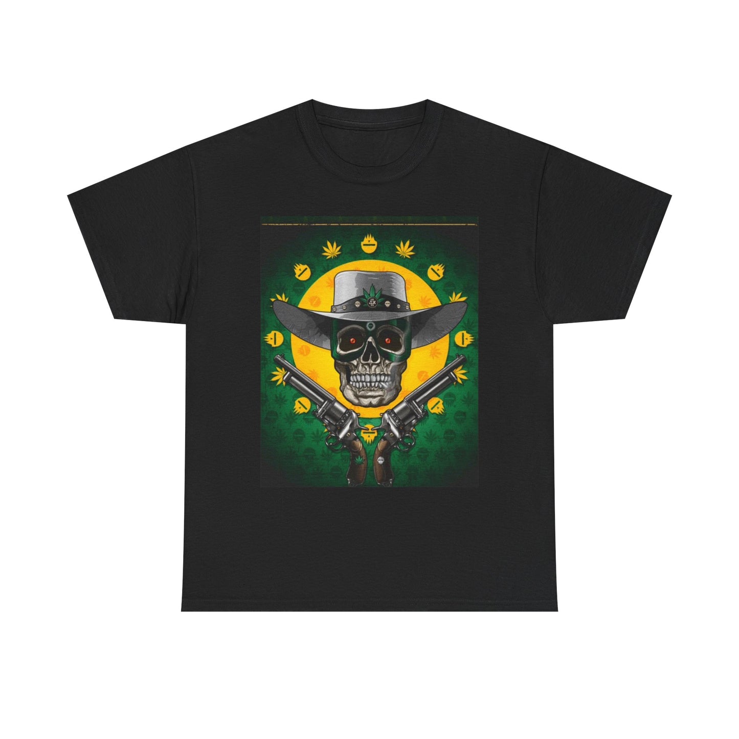 Skull Tshirt 420 Weed Day of the dead Guns Retro Aliens Unisex Heavy Cotton Tee