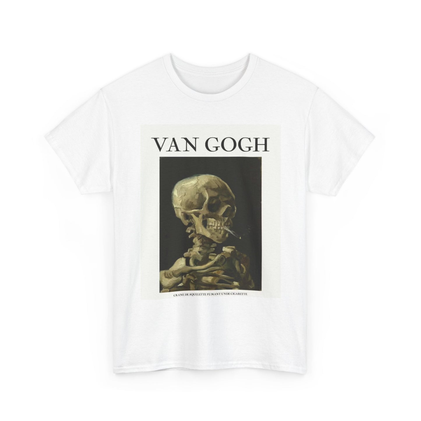 Van Gogh Tshirt Vintage Skeleton Smoking Retro Art NY Unisex Heavy Cotton Tee