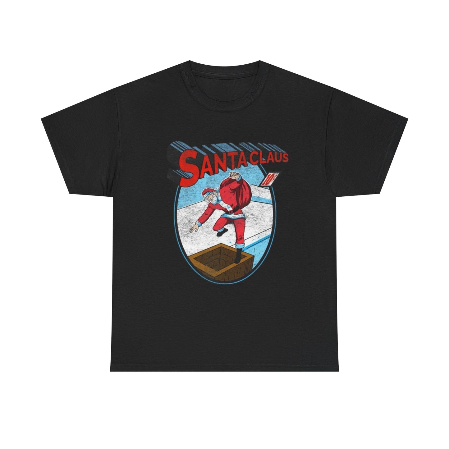 Santa Clause Christmas Superhero Graphic T Shirt NEW Unisex Heavy Cotton Tee