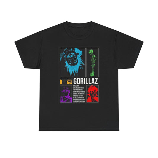 Gorillaz Graphic T Shirt Vintage Merch Unisex Heavy Cotton Tee