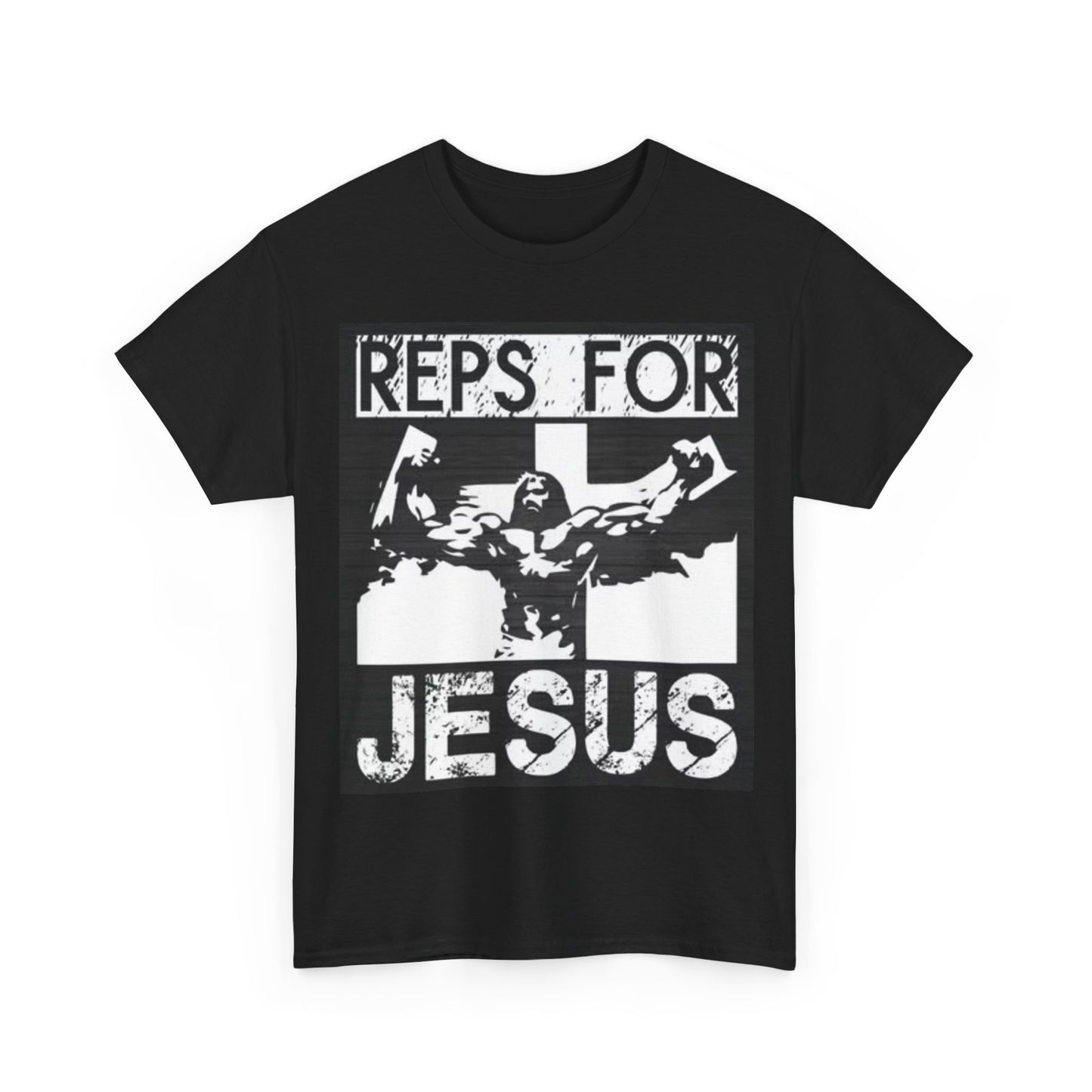 Reps For Jesus Shirt Funny Gym Gear Workout God Gift Unisex Heavy Cotton Tee