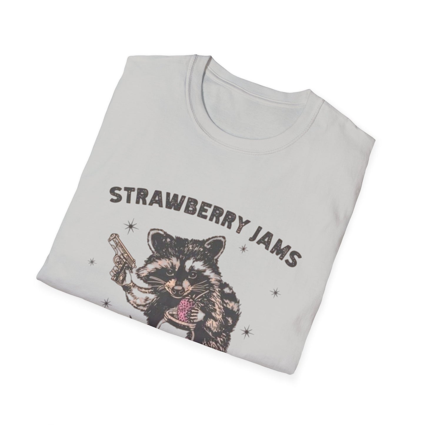 Strawberry Jams But My Glock Dont Graphic T Shirt Funny Joke Unisex Softstyle