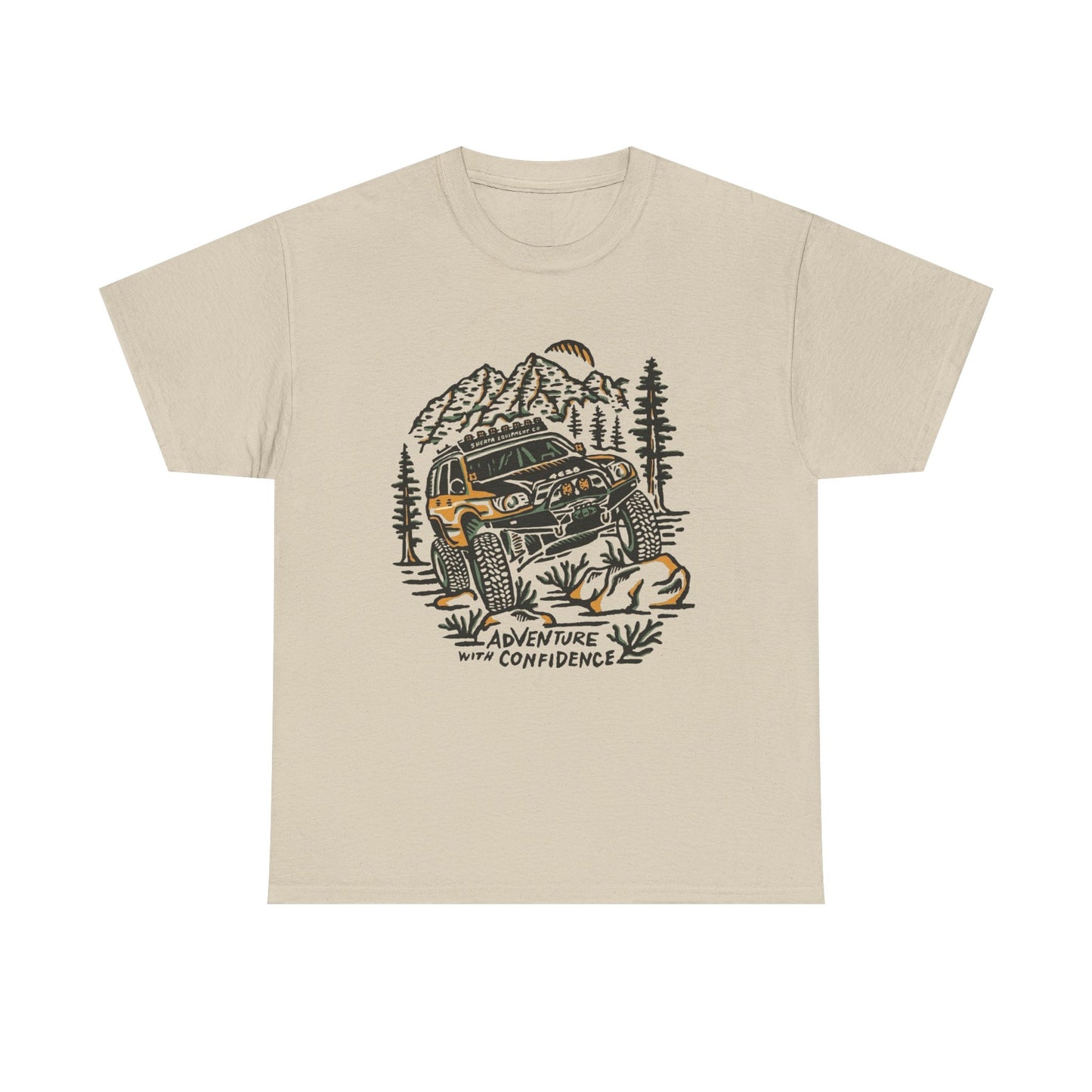 Adventure With Confidence Offroading Graphic T Shirt Unisex Heavy Cotton Tee