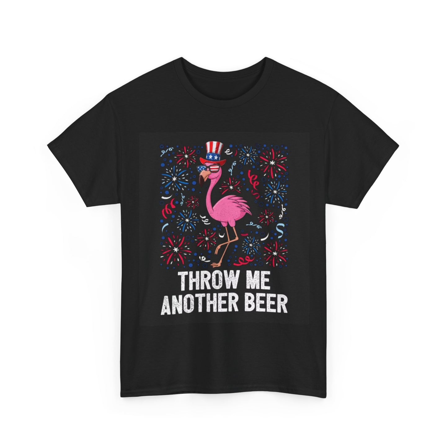 Throw Me A Beer Tshirt America July 4th USA Unisex Heavy Cotton Tee