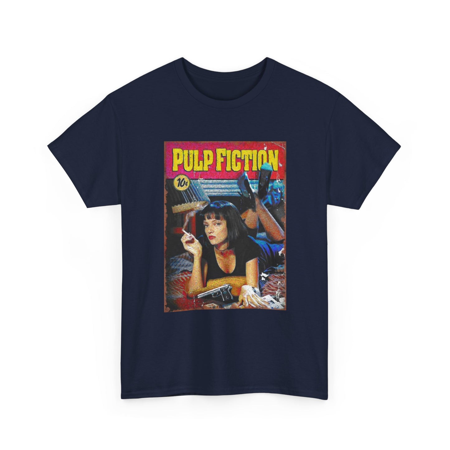 Pulp fiction T-shirt vintage graphic retro movie poster Unisex Heavy Cotton Tee