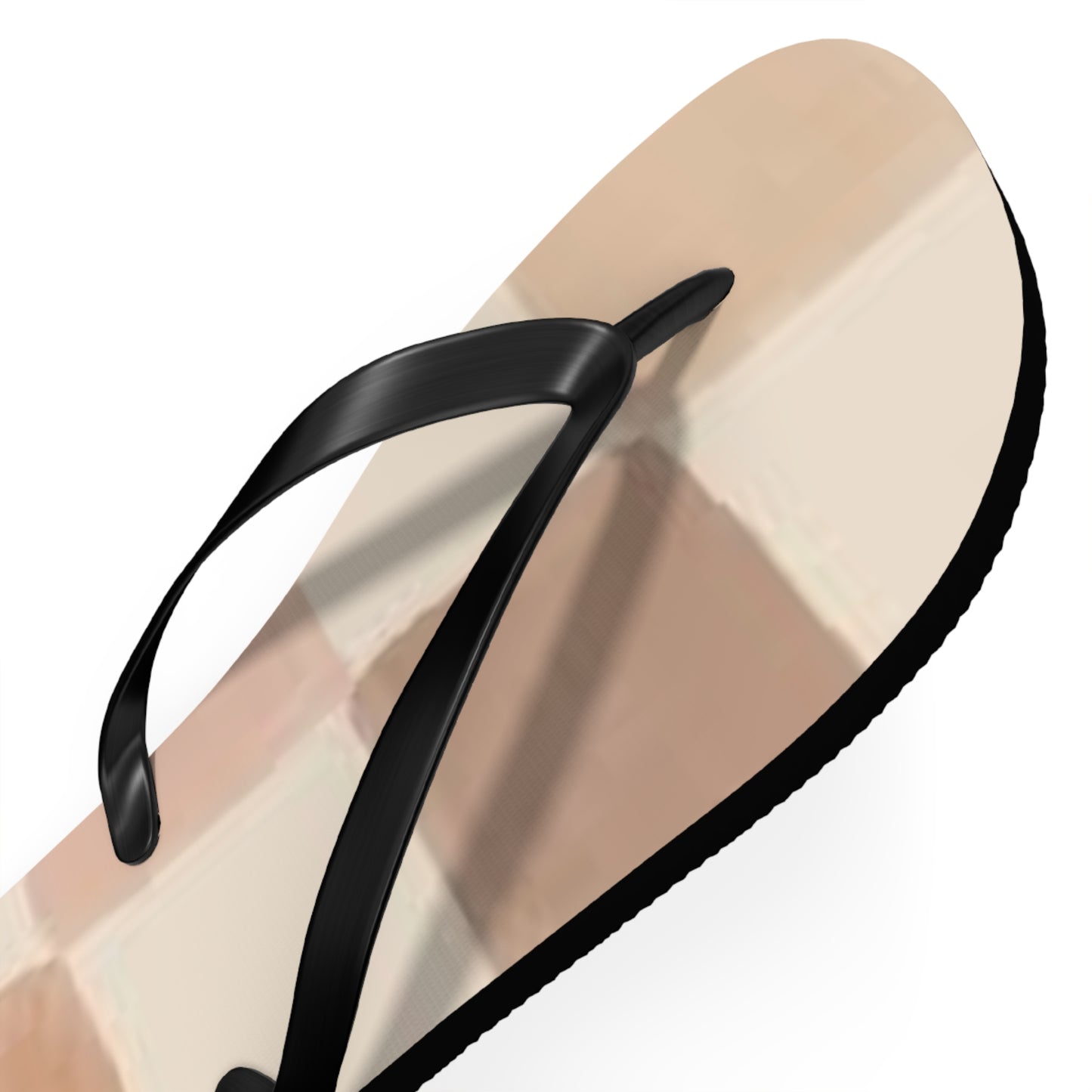 Tan Checkered Sandals, Beach Shoes, Vacation Flip Flops, Pool Slides