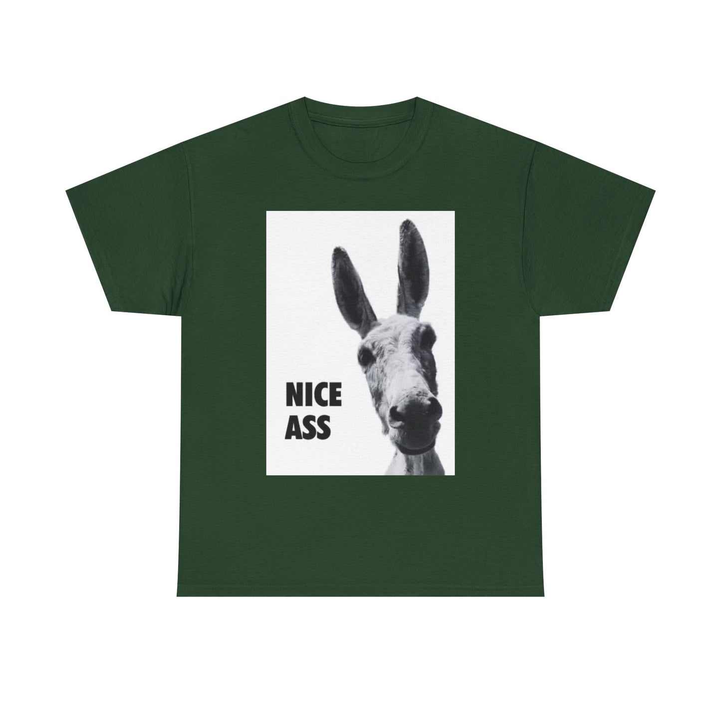 Nice Ass T Shirt Funny Donkey Animal Jokes Comedy Gift Unisex Heavy Cotton Tee