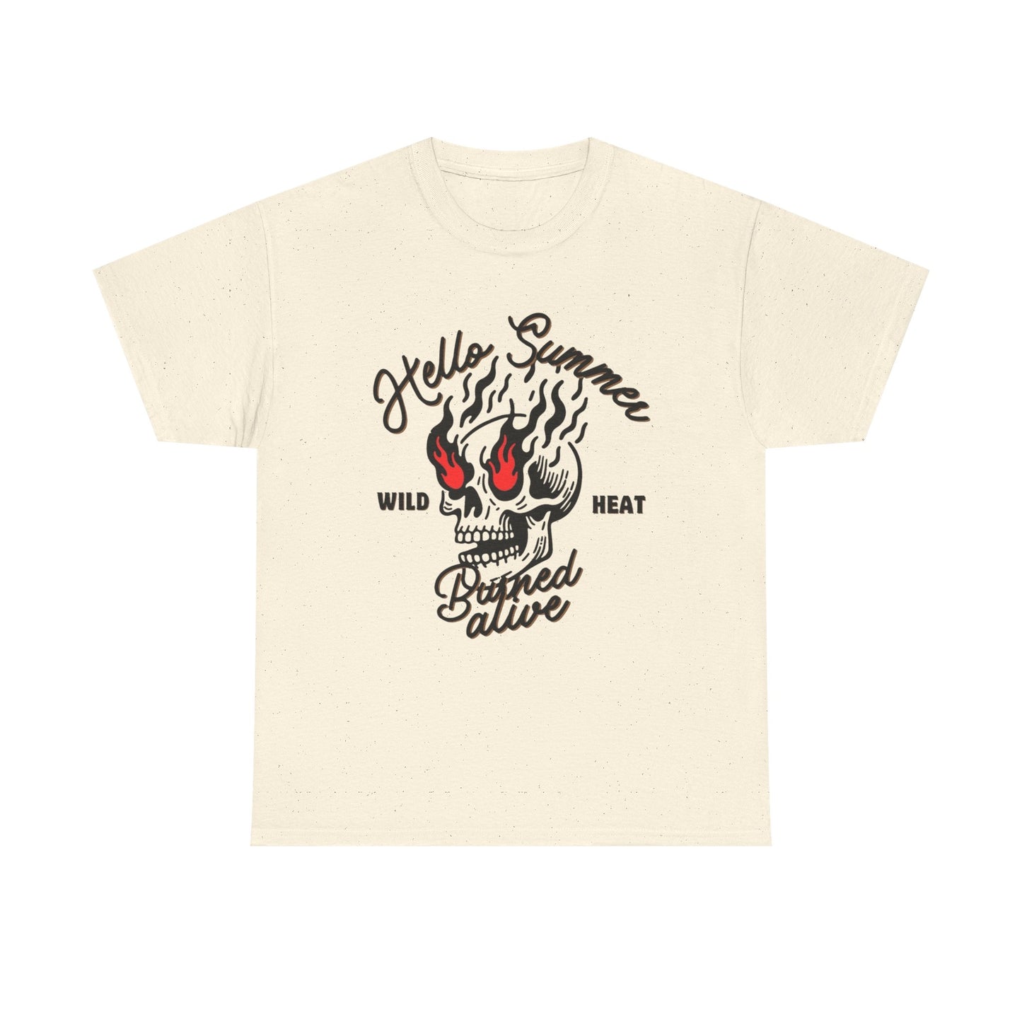 Hello Summer Wild Heat Graphic T Shirt Unisex Heavy Cotton Tee